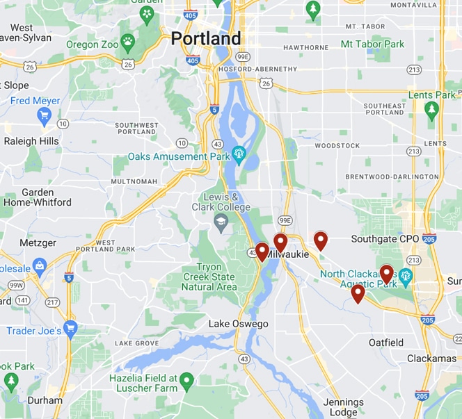 deerfield village map view of locations near portland