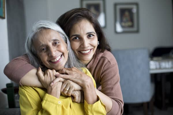 Happy woman with mother