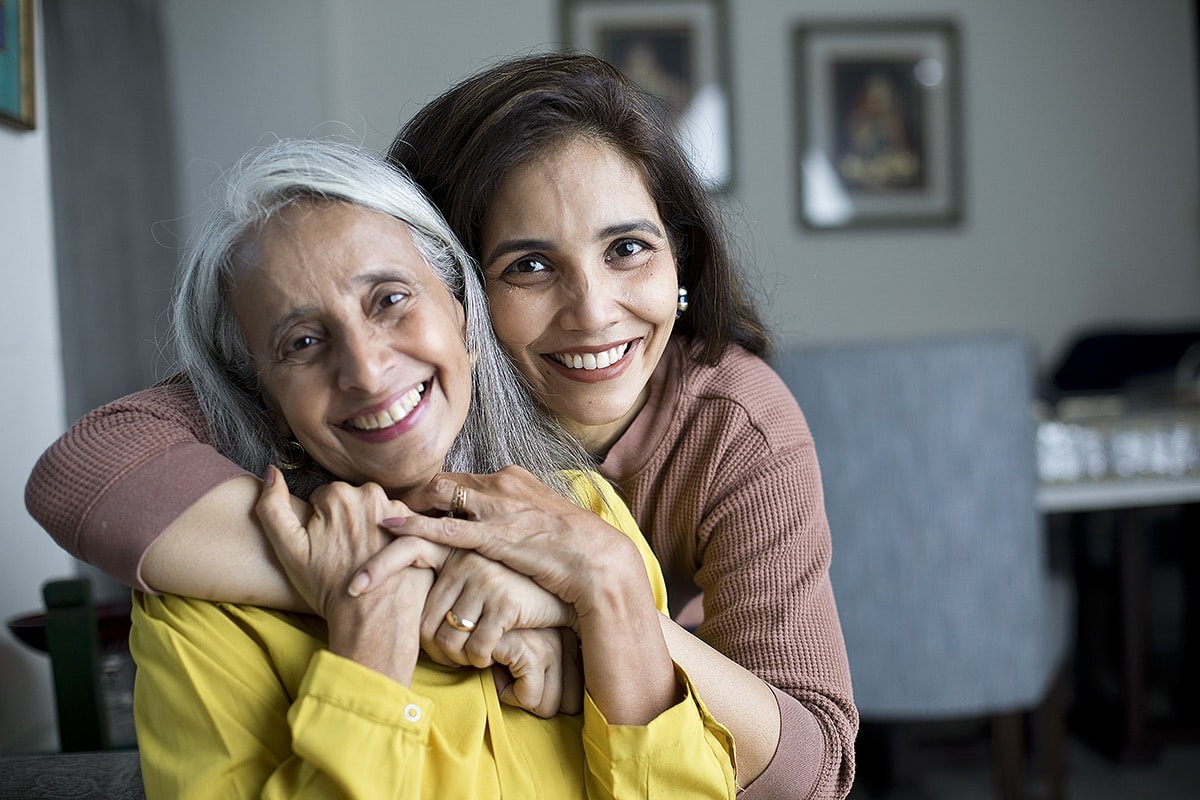 Happy woman with mother
